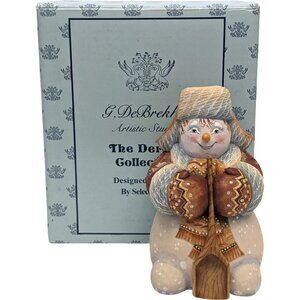 Debrekht Little Helper Whimsical Snowmen Series Ltd Ed Carved Hand Painted